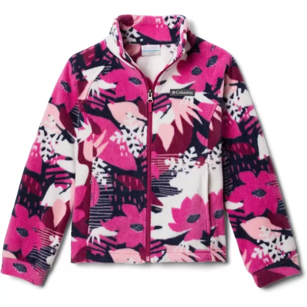 imageColumbia Girls Benton Springs Ii Printed Fleece JacketBig Girls Wild Fuchsia Scraptanical