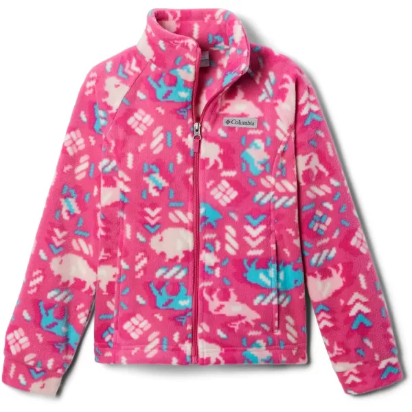 imageColumbia Girls Benton Springs Ii Printed Fleece JacketLittle Girls Pink Ice Buffaloroam