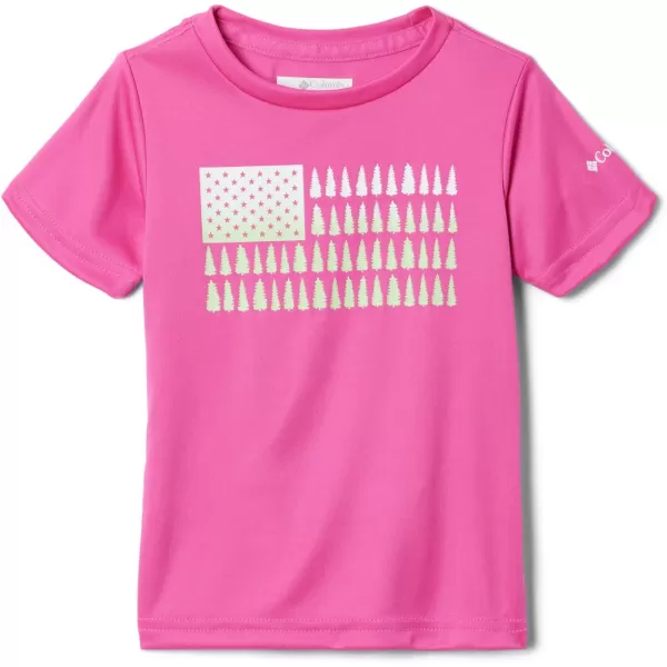 imageColumbia Girls Mirror Creek Short Sleeve Graphic ShirtPink IcePatriotic Pines Graphic