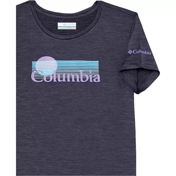 imageColumbia Girls Mission Peak Short Sleeve Graphic ShirtNocturnal HeatherInverted Stripes Graphic
