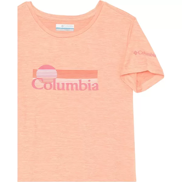 imageColumbia Girls Mission Peak Short Sleeve Graphic ShirtPeach HeatherInverted Stripes Graphic