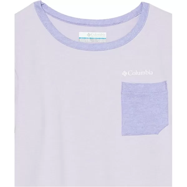 imageColumbia Girls Tech Trail Short Sleeve TeeMorning Mist HeatherPaisley Purple Heather