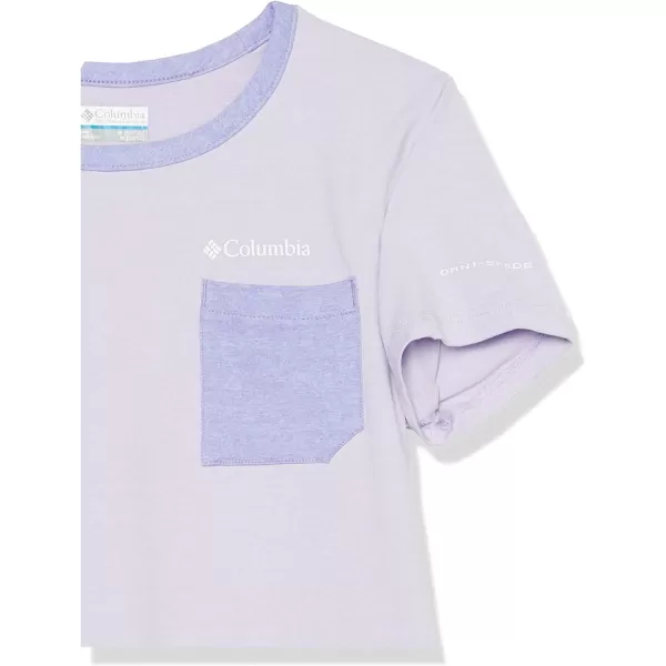 imageColumbia Girls Tech Trail Short Sleeve TeeMorning Mist HeatherPaisley Purple Heather