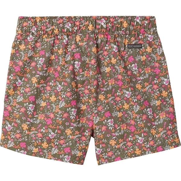 imageColumbia Girls Washed Out Printed ShortStone Green Minibiscus