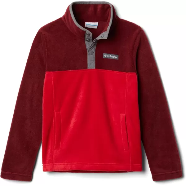 imageColumbia Kids Steens MTNnbsp14 Snap Fleece PullOverMountain RedRed Jasper