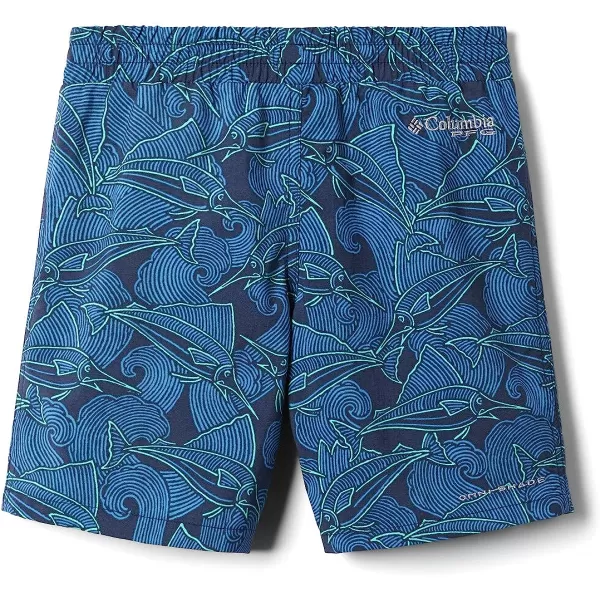 imageColumbia Kids amp Baby Super Backcast ShortCollegiate Navy Fish Waves