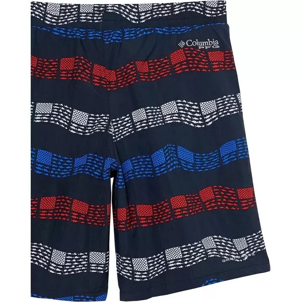 imageColumbia Kids amp Baby Super Backcast ShortCollegiate Navy Flag Stripe