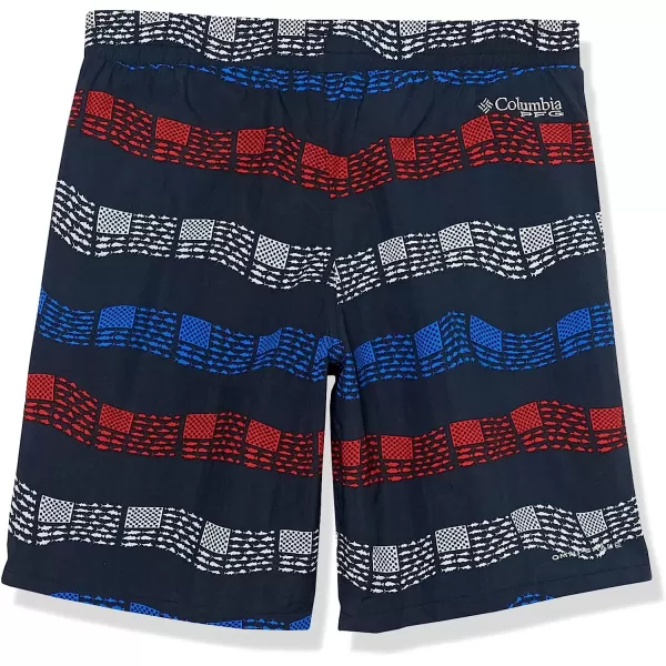 imageColumbia Kids amp Baby Super Backcast ShortCollegiate Navy Flag Stripe