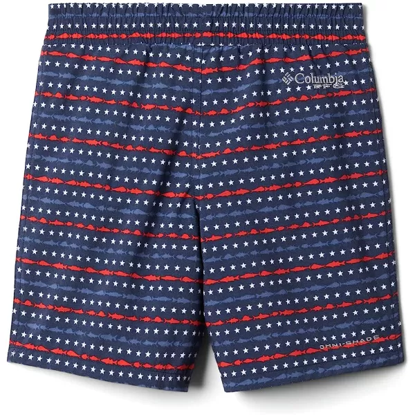 imageColumbia Kids amp Baby Super Backcast ShortCollegiate Navy Merica Fish Stripe