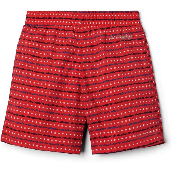 imageColumbia Kids amp Baby Super Backcast ShortRed Spark Merica Fish Stripe