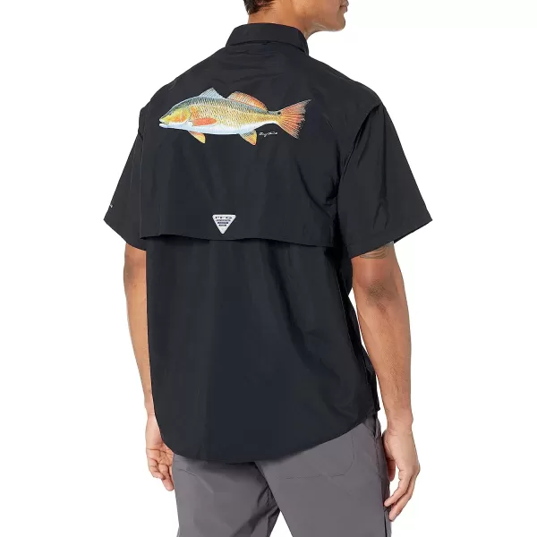 imageColumbia Mens Bahama Icon Short Sleeve ShirtBlack Carey Chen Redfish