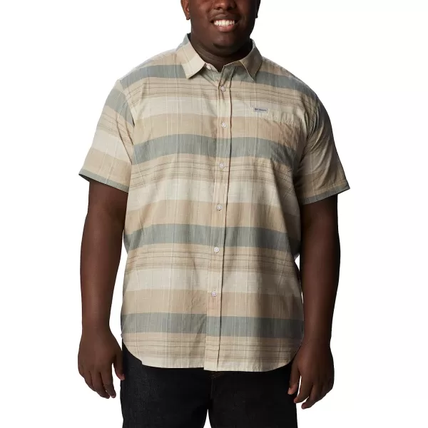 imageColumbia Mens Big amp Tall Rapid Rivers Novelty Short SleeveAncient Fossil Scattered Stripe