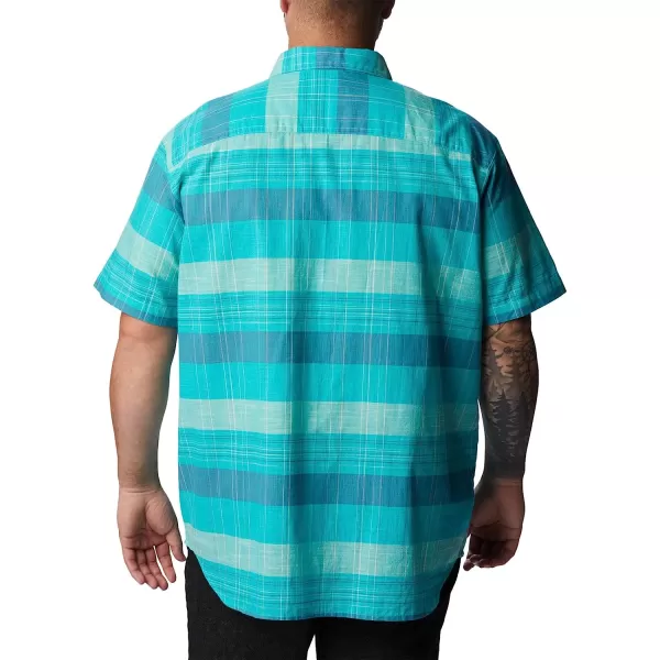 imageColumbia Mens Big amp Tall Rapid Rivers Novelty Short SleeveBright Aqua Scattered Stripe