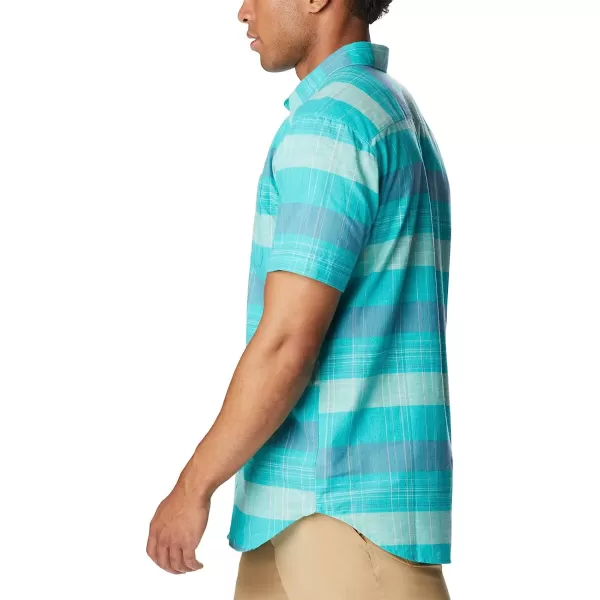 imageColumbia Mens Big amp Tall Rapid Rivers Novelty Short SleeveBright Aqua Scattered Stripe