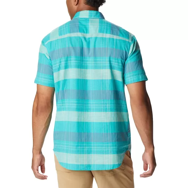 imageColumbia Mens Big amp Tall Rapid Rivers Novelty Short SleeveBright Aqua Scattered Stripe