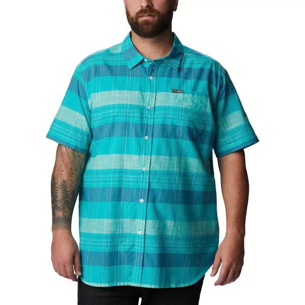 imageColumbia Mens Big amp Tall Rapid Rivers Novelty Short SleeveBright Aqua Scattered Stripe