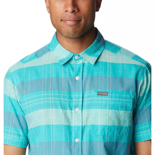 imageColumbia Mens Big amp Tall Rapid Rivers Novelty Short SleeveBright Aqua Scattered Stripe