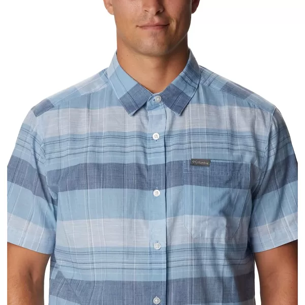 imageColumbia Mens Big amp Tall Rapid Rivers Novelty Short SleeveJet Stream Scattered Stripe