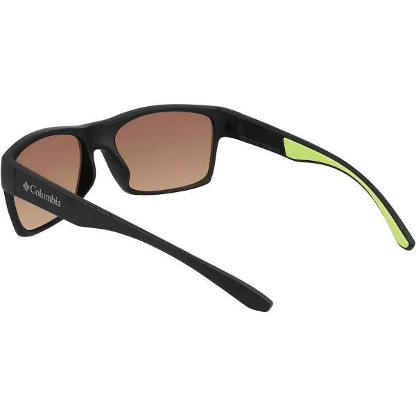 imageColumbia Mens Brisk Trail Rectangular SunglassesMatte BlackYellow