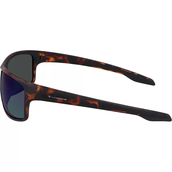 imageColumbia Mens Burr Rectangular SunglassesMatte Tort amp BlackGreen Mirror