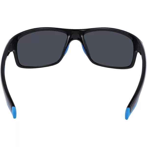 imageColumbia Mens Burr Rectangular SunglassesShiny Black amp BlueBlue Mirror