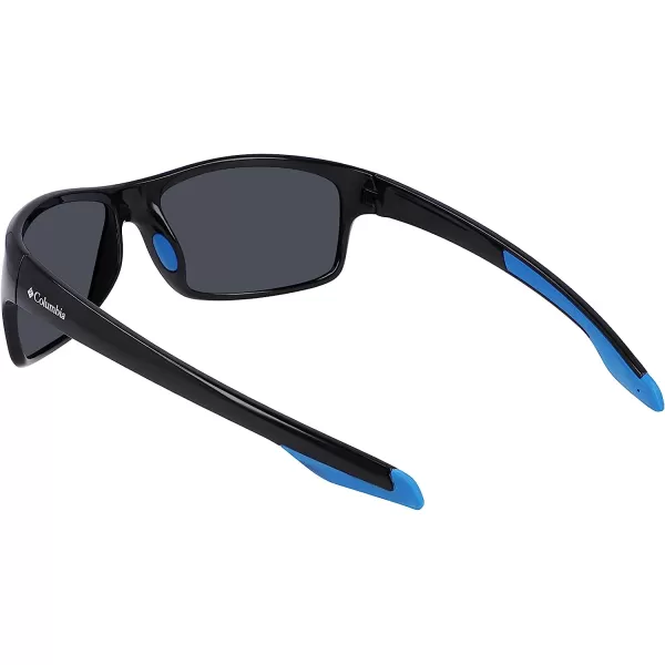 imageColumbia Mens Burr Rectangular SunglassesShiny Black amp BlueBlue Mirror