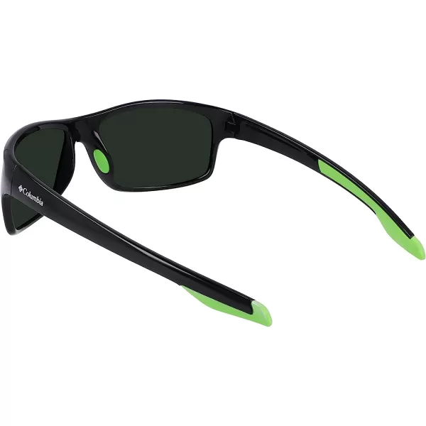 imageColumbia Mens Burr Rectangular SunglassesShiny Black amp GreenGreen Mirror