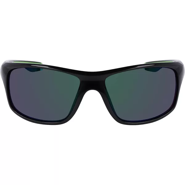 imageColumbia Mens Burr Rectangular SunglassesShiny Black amp GreenGreen Mirror