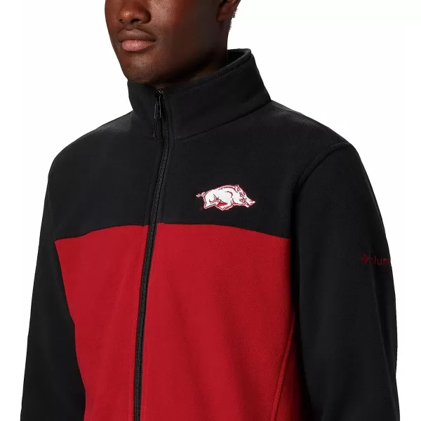 imageColumbia Mens CLG Flanker Iii Fleece JacketArkansas Razorbacks Ark  Black Red Velvet