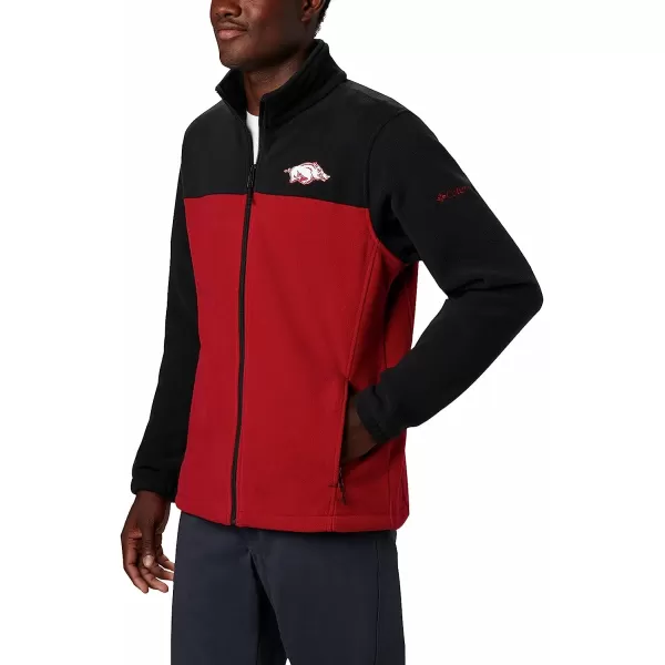 imageColumbia Mens CLG Flanker Iii Fleece JacketArkansas Razorbacks Ark  Black Red Velvet