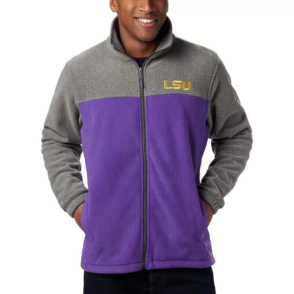 imageColumbia Mens CLG Flanker Iii Fleece JacketLSU Tigers Lsu  Charcoal Heather Vivid Purple