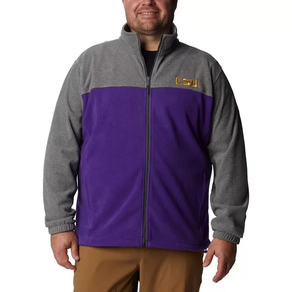 imageColumbia Mens CLG Flanker Iii Fleece JacketLSU Tigers Lsu  Charcoal Heather Vivid Purple