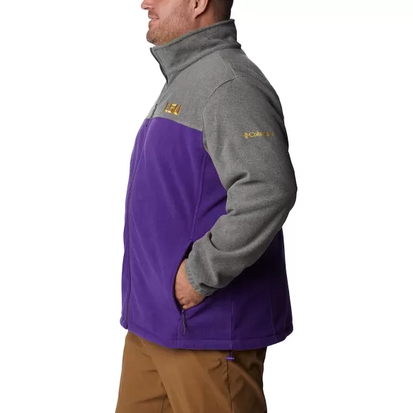 imageColumbia Mens CLG Flanker Iii Fleece JacketLSU Tigers Lsu  Charcoal Heather Vivid Purple