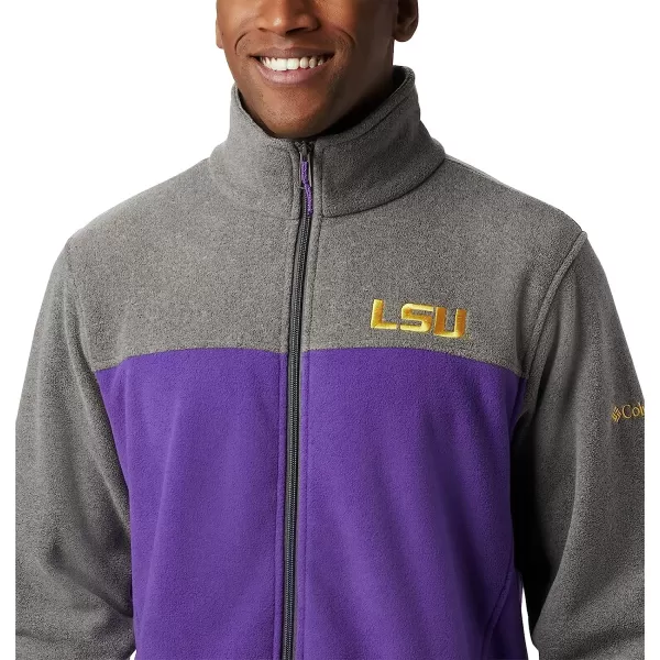 imageColumbia Mens CLG Flanker Iii Fleece JacketLSU Tigers Lsu  Charcoal Heather Vivid Purple