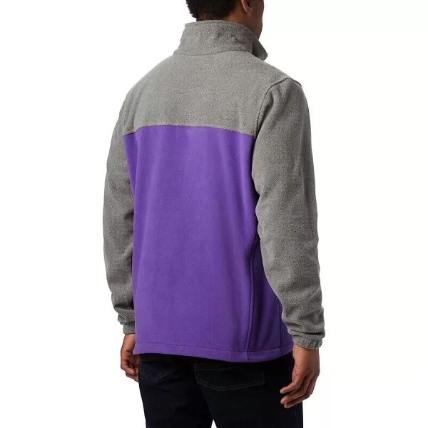 imageColumbia Mens CLG Flanker Iii Fleece JacketLSU Tigers Lsu  Charcoal Heather Vivid Purple