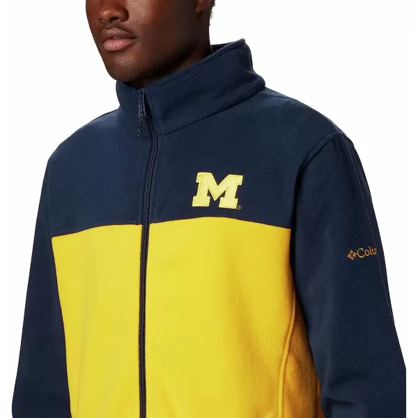 imageColumbia Mens CLG Flanker Iii Fleece JacketMichigan Wolverines Um  Collegiate Navy Collegiate Yellow