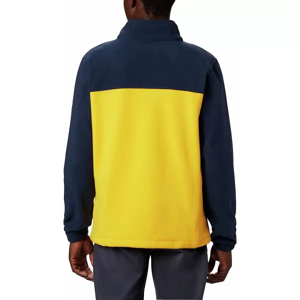 imageColumbia Mens CLG Flanker Iii Fleece JacketMichigan Wolverines Um  Collegiate Navy Collegiate Yellow