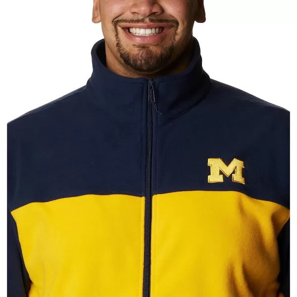 imageColumbia Mens CLG Flanker Iii Fleece JacketMichigan Wolverines Um  Collegiate Navy Collegiate Yellow