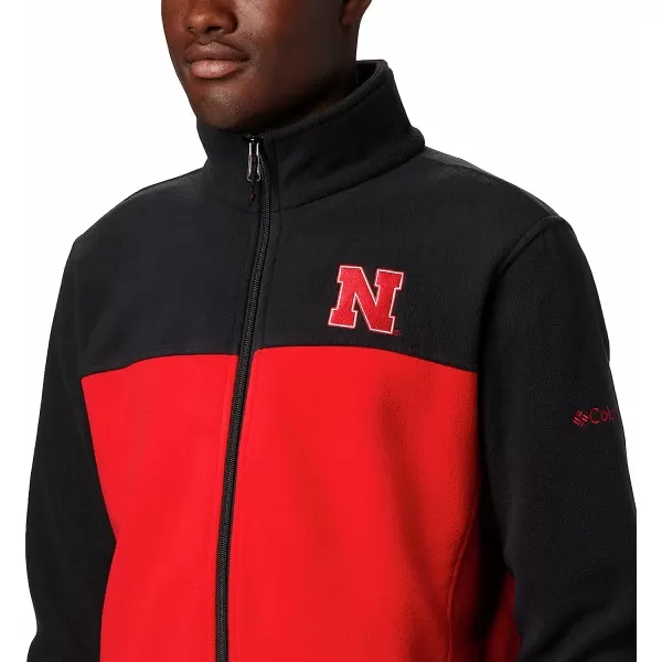 imageColumbia Mens CLG Flanker Iii Fleece JacketNebraska Cornhuskers Neb  Black Bright Red