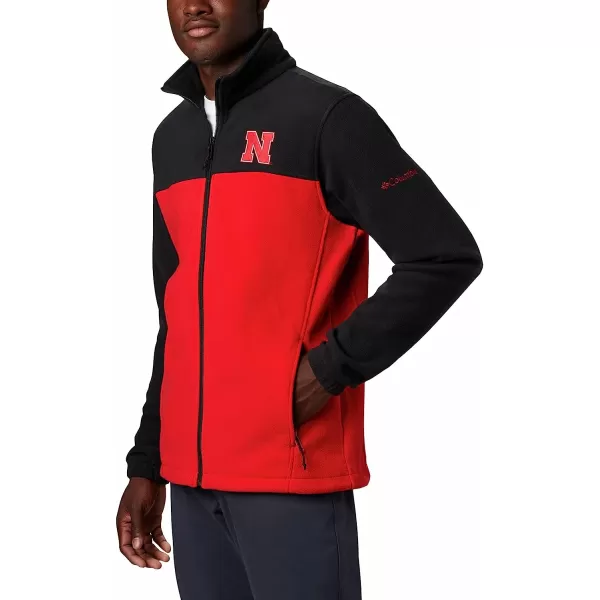imageColumbia Mens CLG Flanker Iii Fleece JacketNebraska Cornhuskers Neb  Black Bright Red