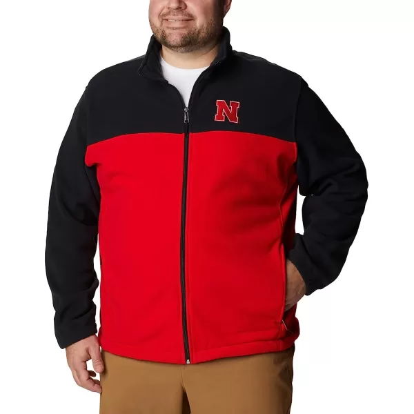 imageColumbia Mens CLG Flanker Iii Fleece JacketNebraska Cornhuskers Neb  Black Bright Red