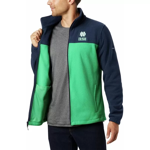 imageColumbia Mens CLG Flanker Iii Fleece JacketNotre Dame Fighting Irish Nd  Collegiate Navy Fuse Green