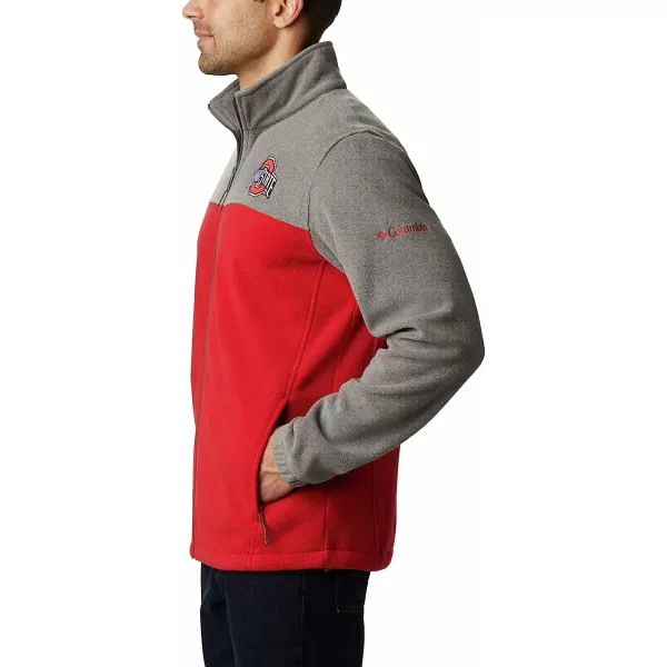 imageColumbia Mens CLG Flanker Iii Fleece JacketOhio State Buckeyes Os  Charcoal Intense Red