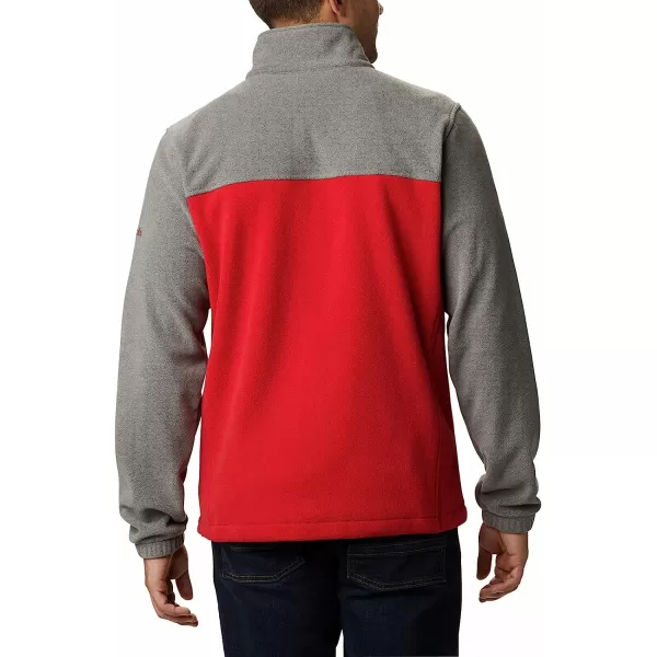 imageColumbia Mens CLG Flanker Iii Fleece JacketOhio State Buckeyes Os  Charcoal Intense Red