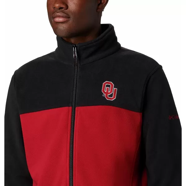 imageColumbia Mens CLG Flanker Iii Fleece JacketOklahoma Sooners Ok  Black Red Velvet