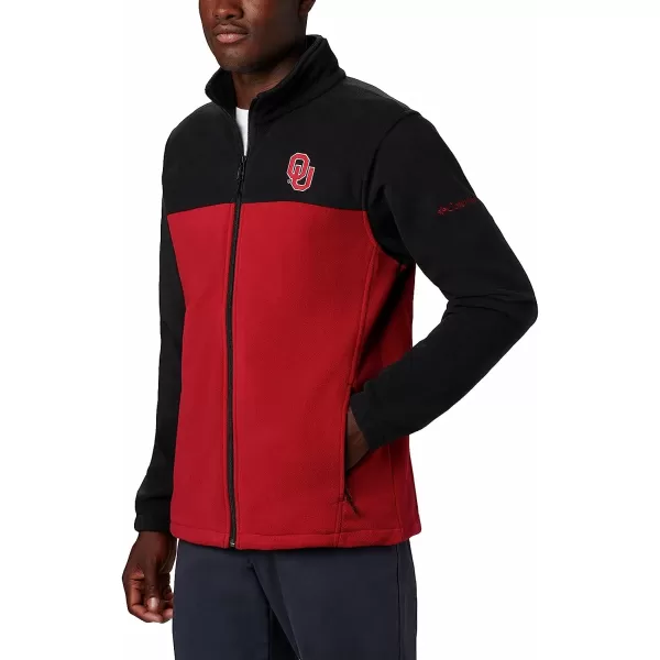 imageColumbia Mens CLG Flanker Iii Fleece JacketOklahoma Sooners Ok  Black Red Velvet