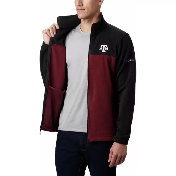 imageColumbia Mens CLG Flanker Iii Fleece JacketTexas AampM Aggies Tam  Black Deep Maroon