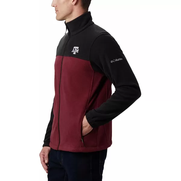 imageColumbia Mens CLG Flanker Iii Fleece JacketTexas AampM Aggies Tam  Black Deep Maroon
