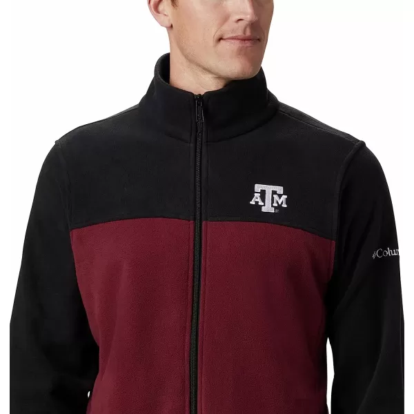 imageColumbia Mens CLG Flanker Iii Fleece JacketTexas AampM Aggies Tam  Black Deep Maroon