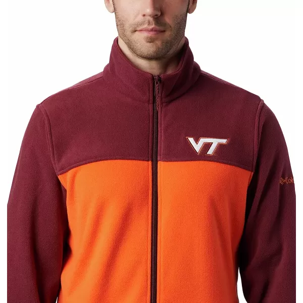 imageColumbia Mens CLG Flanker Iii Fleece JacketVirginia Tech Hokies Vt  Deep Maroon Tangy Orange